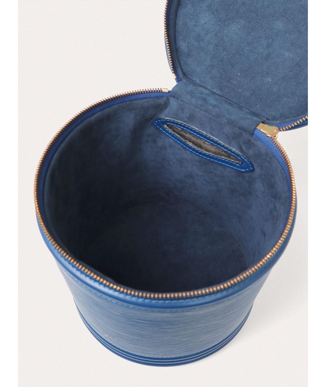 LOUIS VUITTON Синяя кожаная сумка с короткими ручками, фото 4