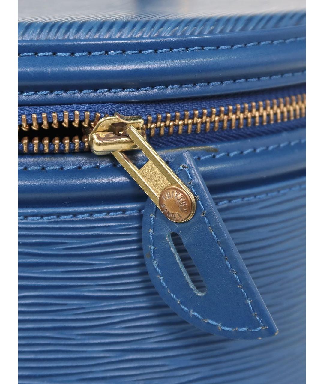 LOUIS VUITTON Синяя кожаная сумка с короткими ручками, фото 7