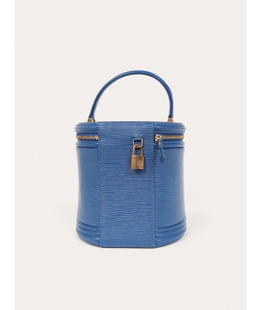 LOUIS VUITTON Синяя кожаная сумка с короткими ручками, фото 3