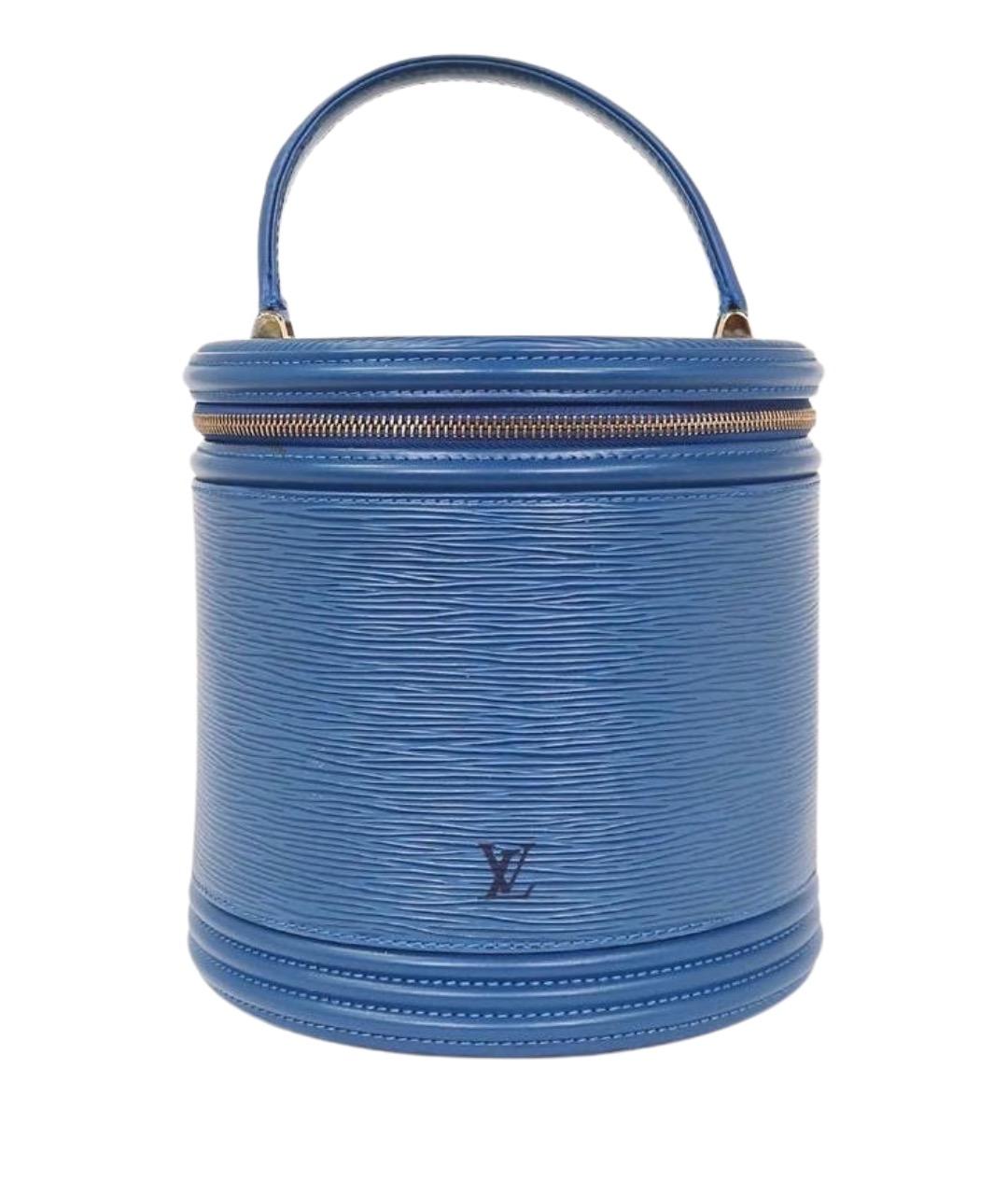 LOUIS VUITTON Синяя кожаная сумка с короткими ручками, фото 1