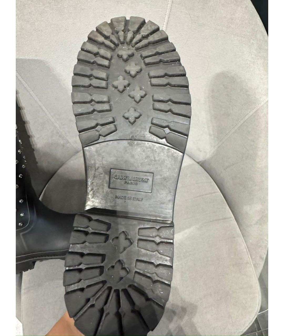 SAINT LAURENT Черные резиновые сапоги, фото 5