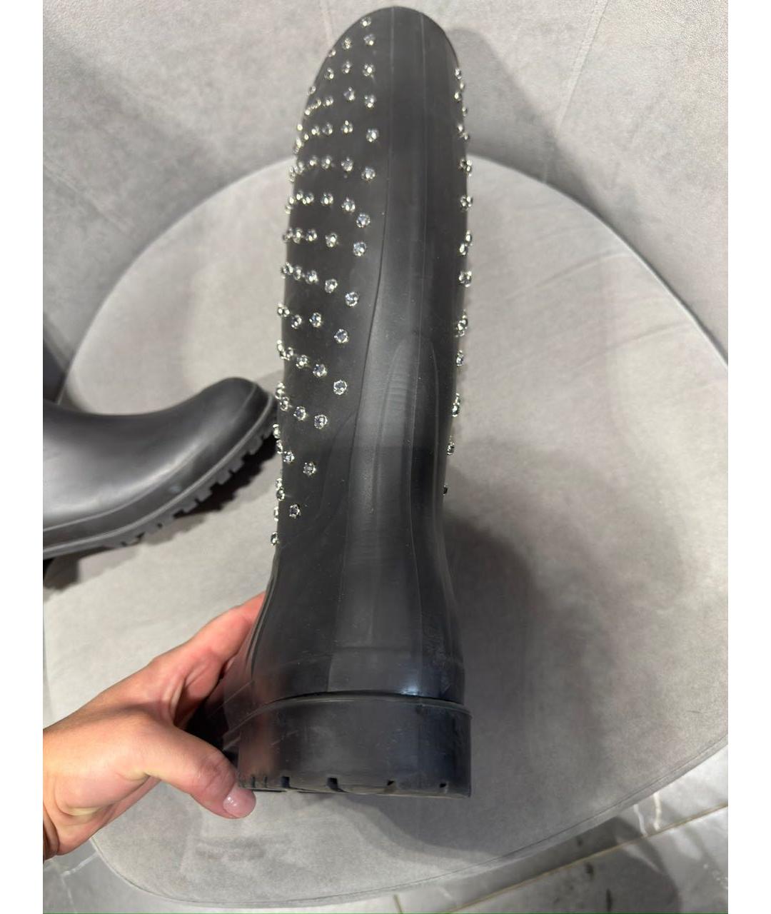 SAINT LAURENT Черные резиновые сапоги, фото 6