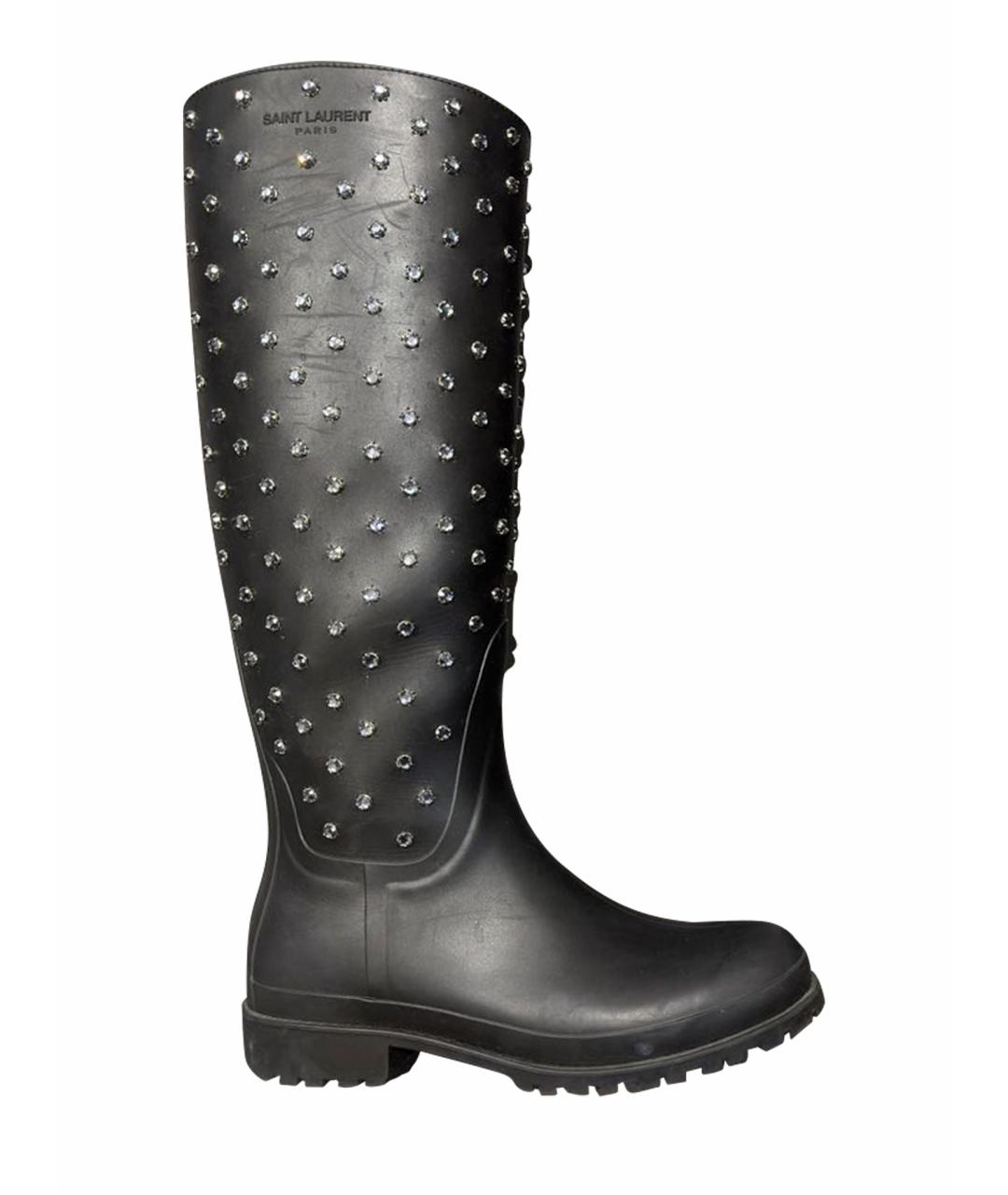 SAINT LAURENT Черные резиновые сапоги, фото 9