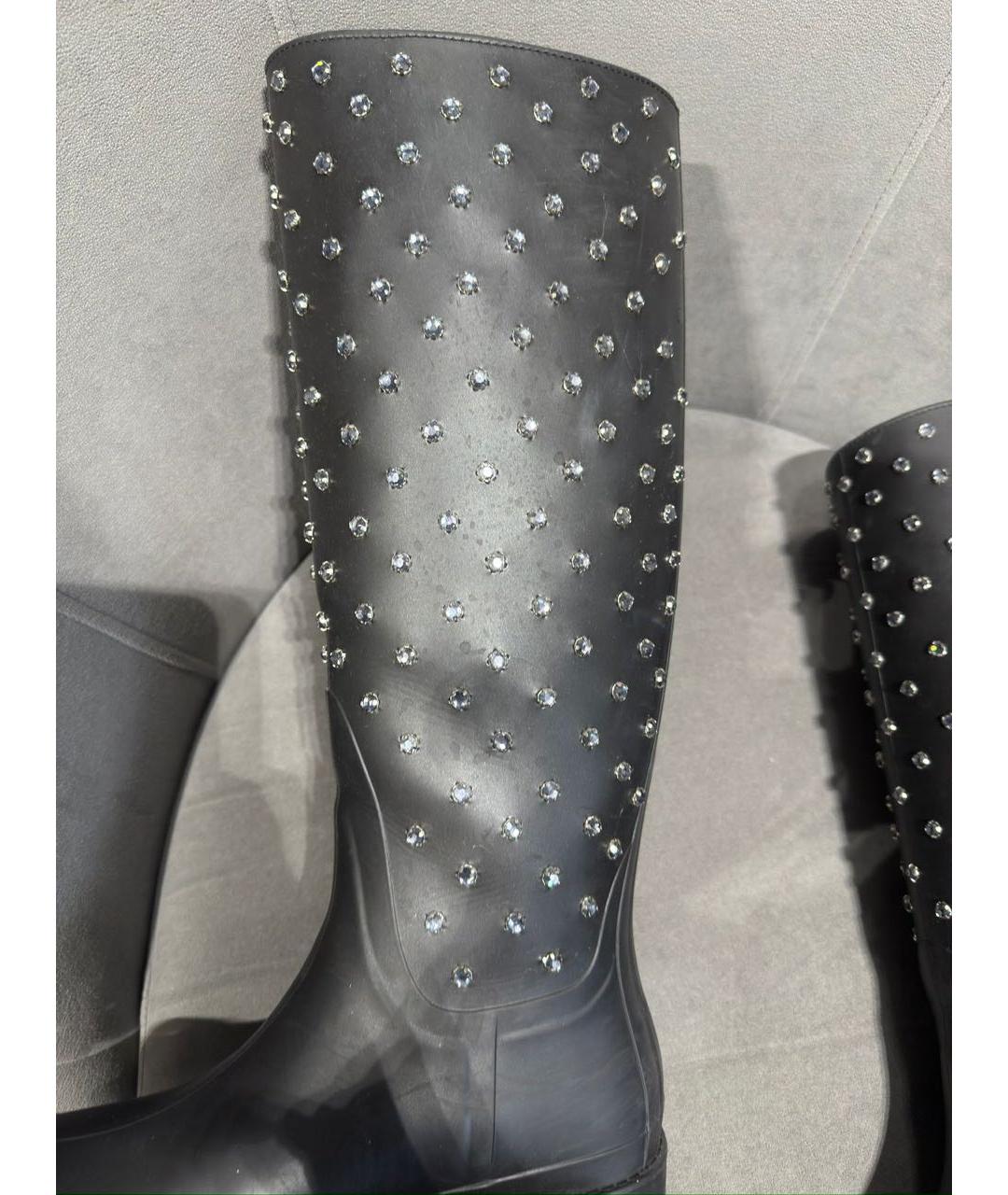 SAINT LAURENT Черные резиновые сапоги, фото 2