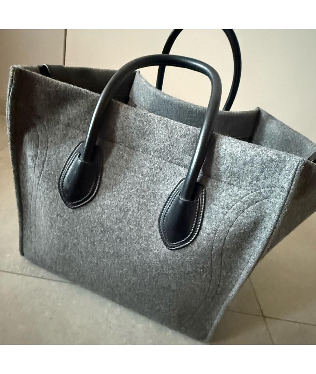 CELINE Антрацитовая сумка с короткими ручками, фото 3