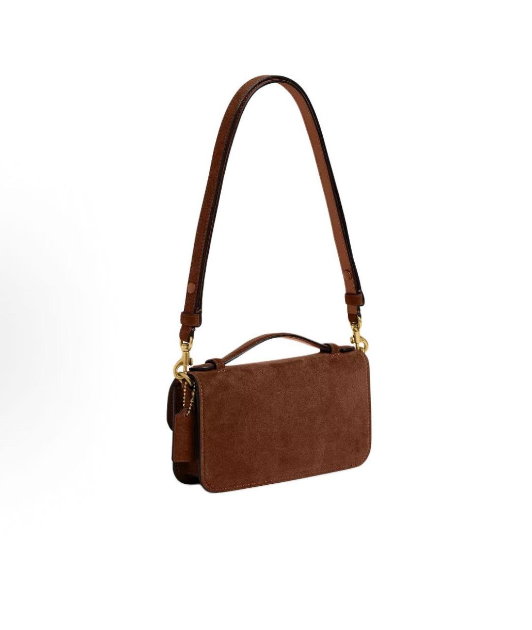 COACH Коричневая замшевая сумка через плечо, фото 2