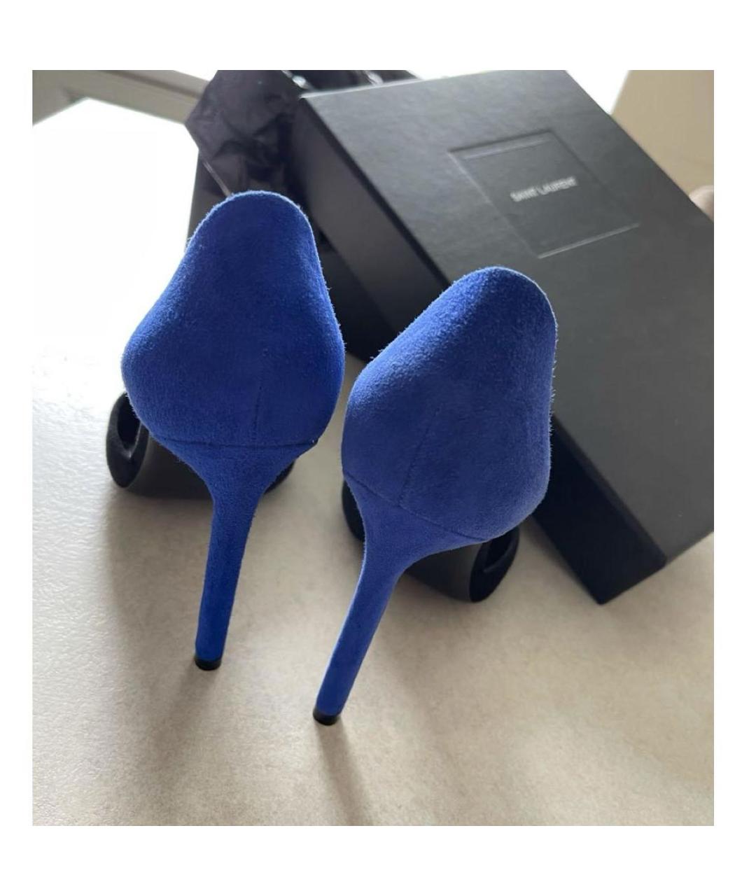 SAINT LAURENT Черные замшевые туфли, фото 3