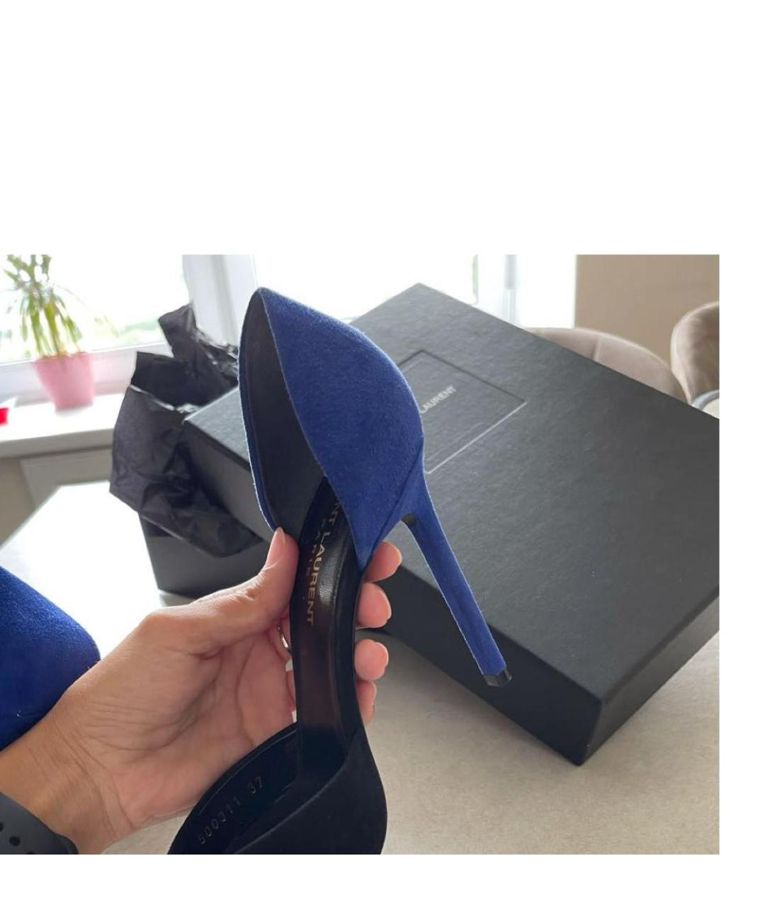 SAINT LAURENT Черные замшевые туфли, фото 6