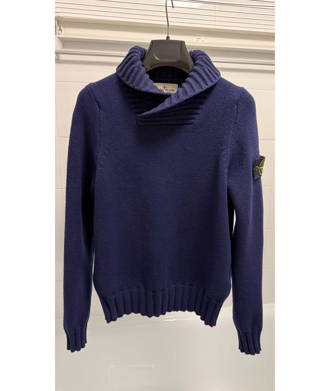 STONE ISLAND Темно-синий шерстяной джемпер / свитер, фото 8
