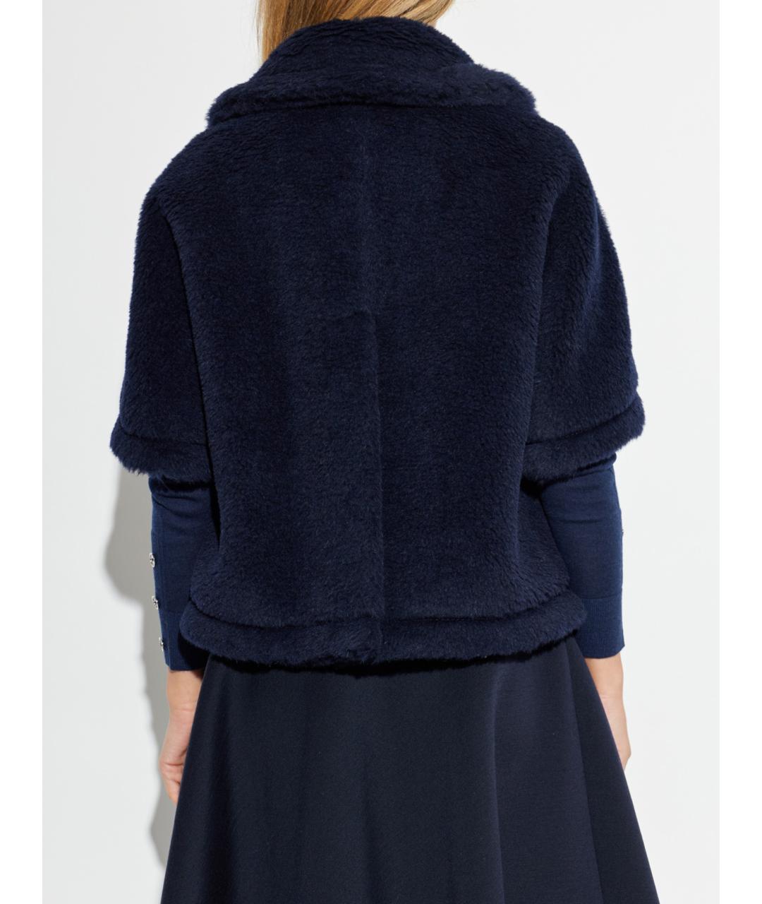 MAX MARA Темно-синее шерстяное пальто, фото 3