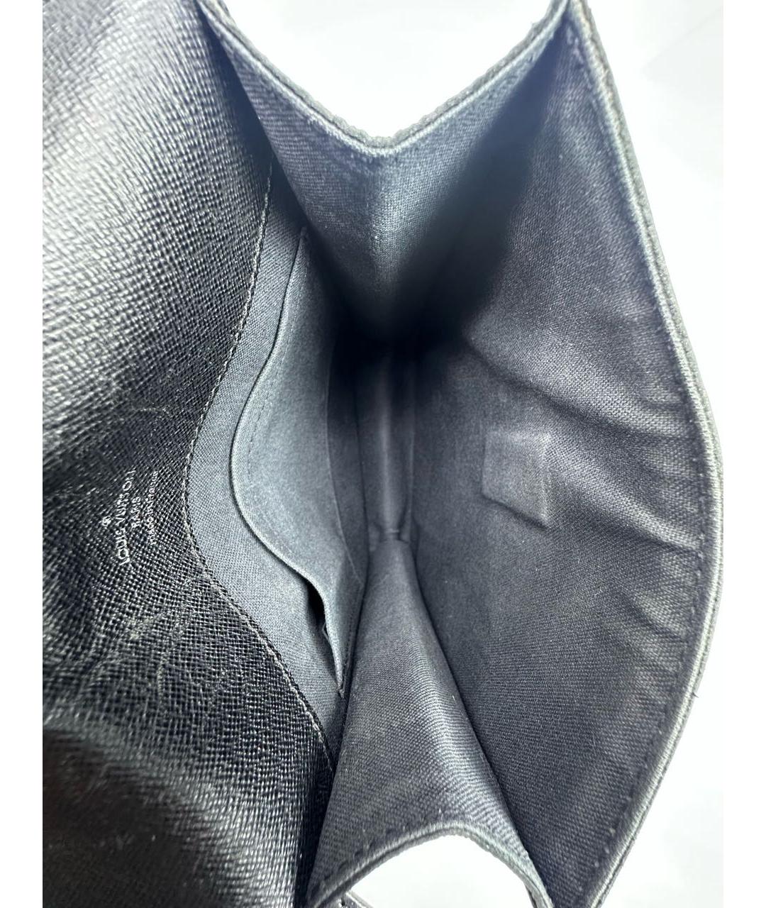 LOUIS VUITTON Черная кожаная сумка на плечо, фото 6