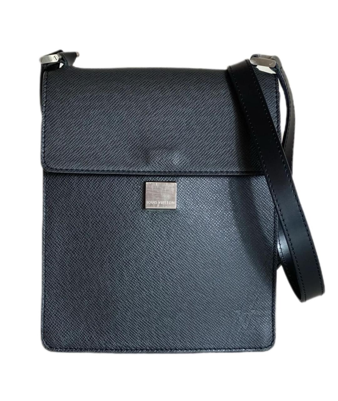 LOUIS VUITTON Черная кожаная сумка на плечо, фото 9