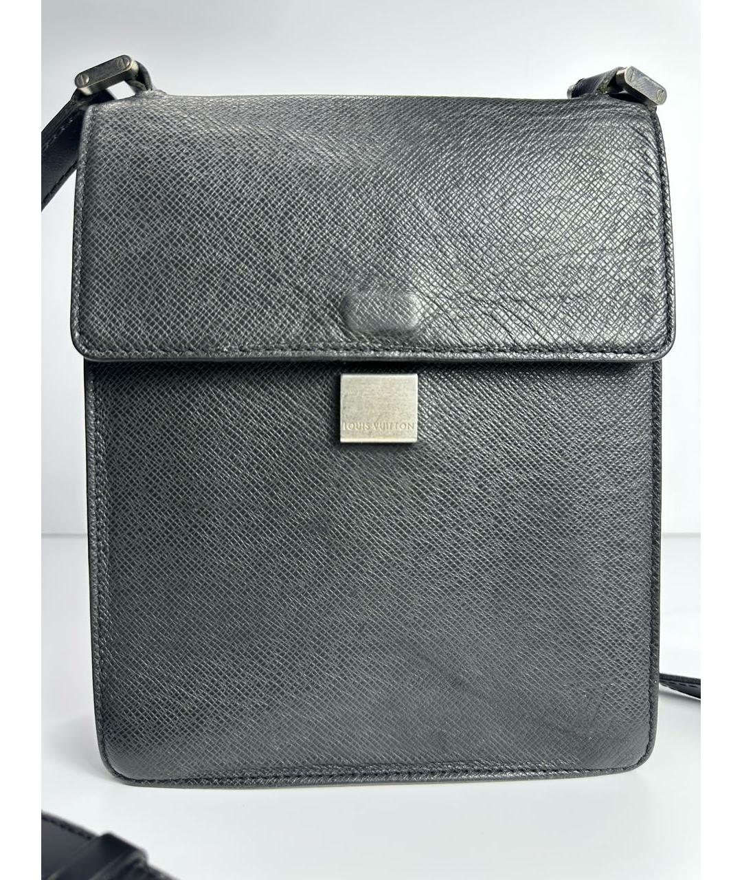 LOUIS VUITTON Черная кожаная сумка на плечо, фото 3