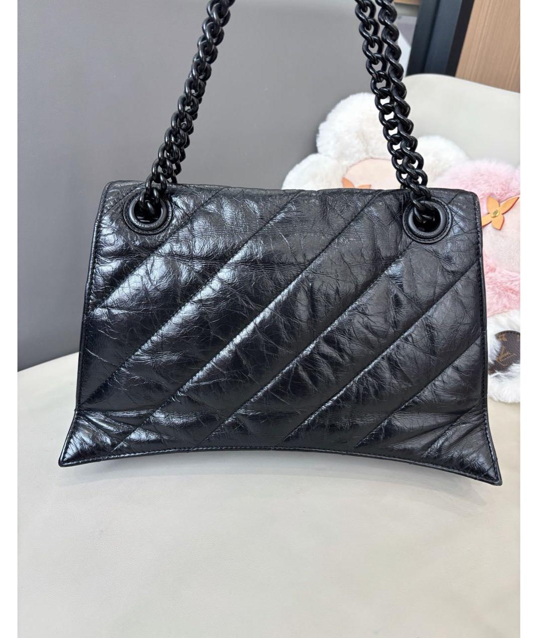 BALENCIAGA Черная кожаная сумка через плечо, фото 4