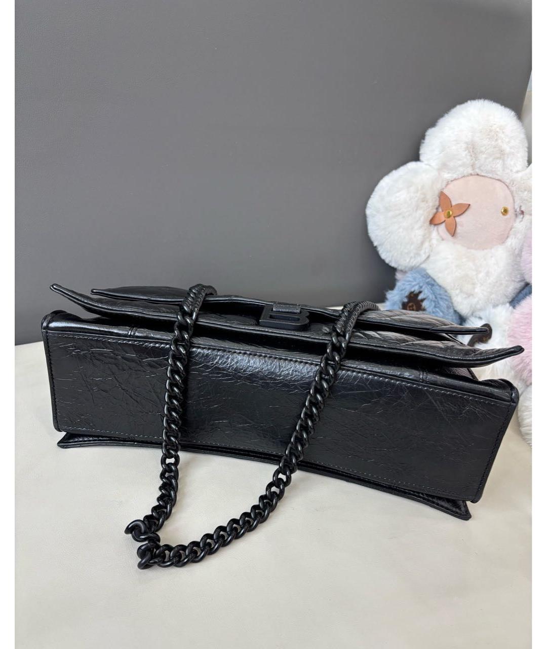 BALENCIAGA Черная кожаная сумка через плечо, фото 5