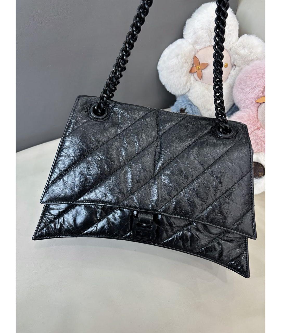 BALENCIAGA Черная кожаная сумка через плечо, фото 2