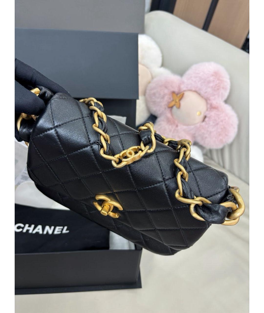 CHANEL Черная кожаная сумка через плечо, фото 5