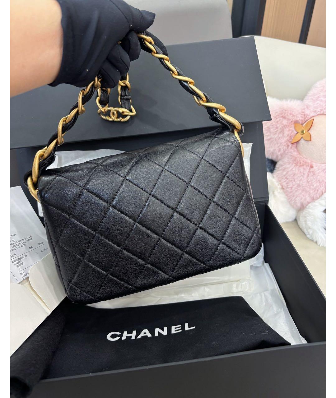 CHANEL Черная кожаная сумка через плечо, фото 3