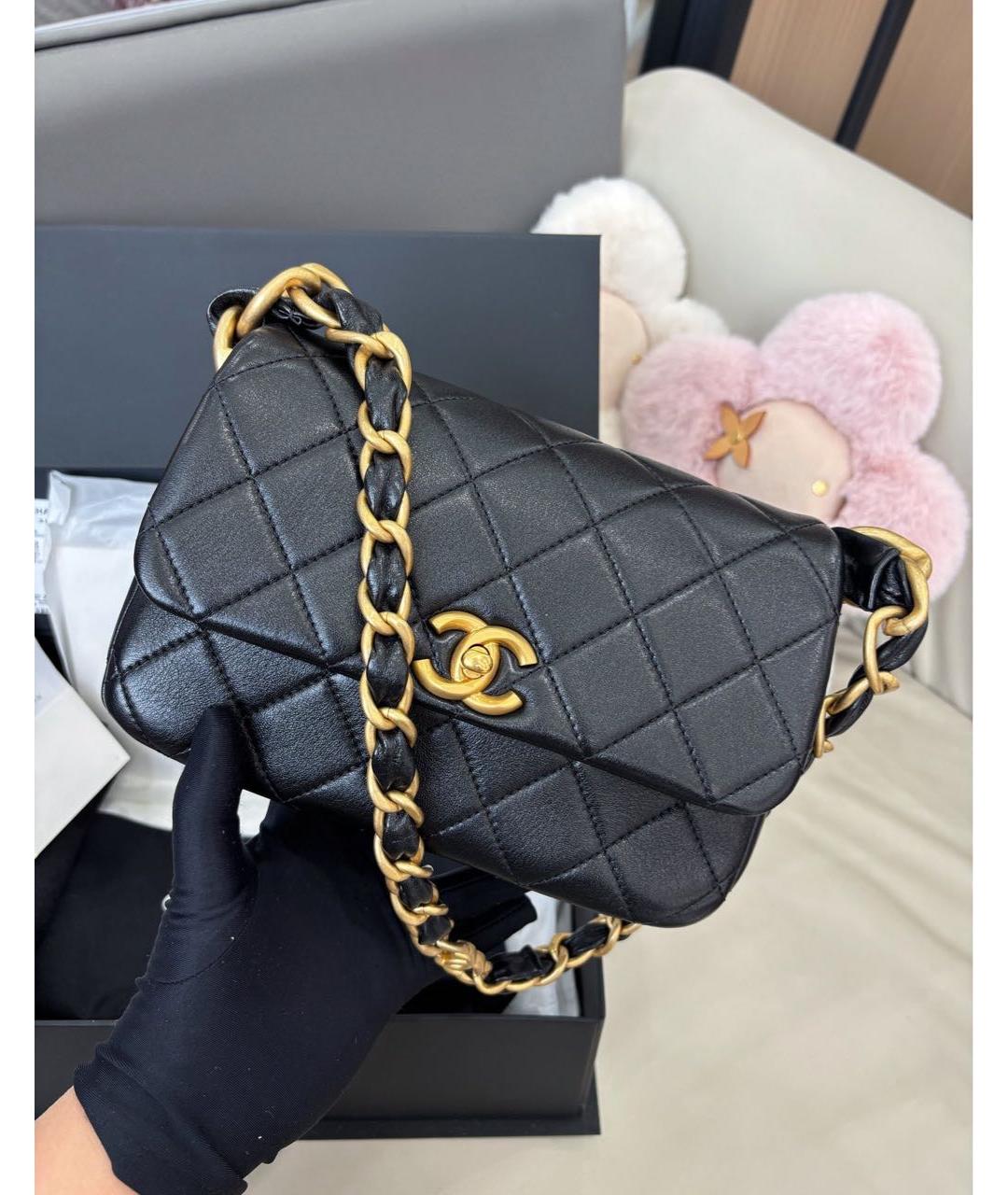 CHANEL Черная кожаная сумка через плечо, фото 9