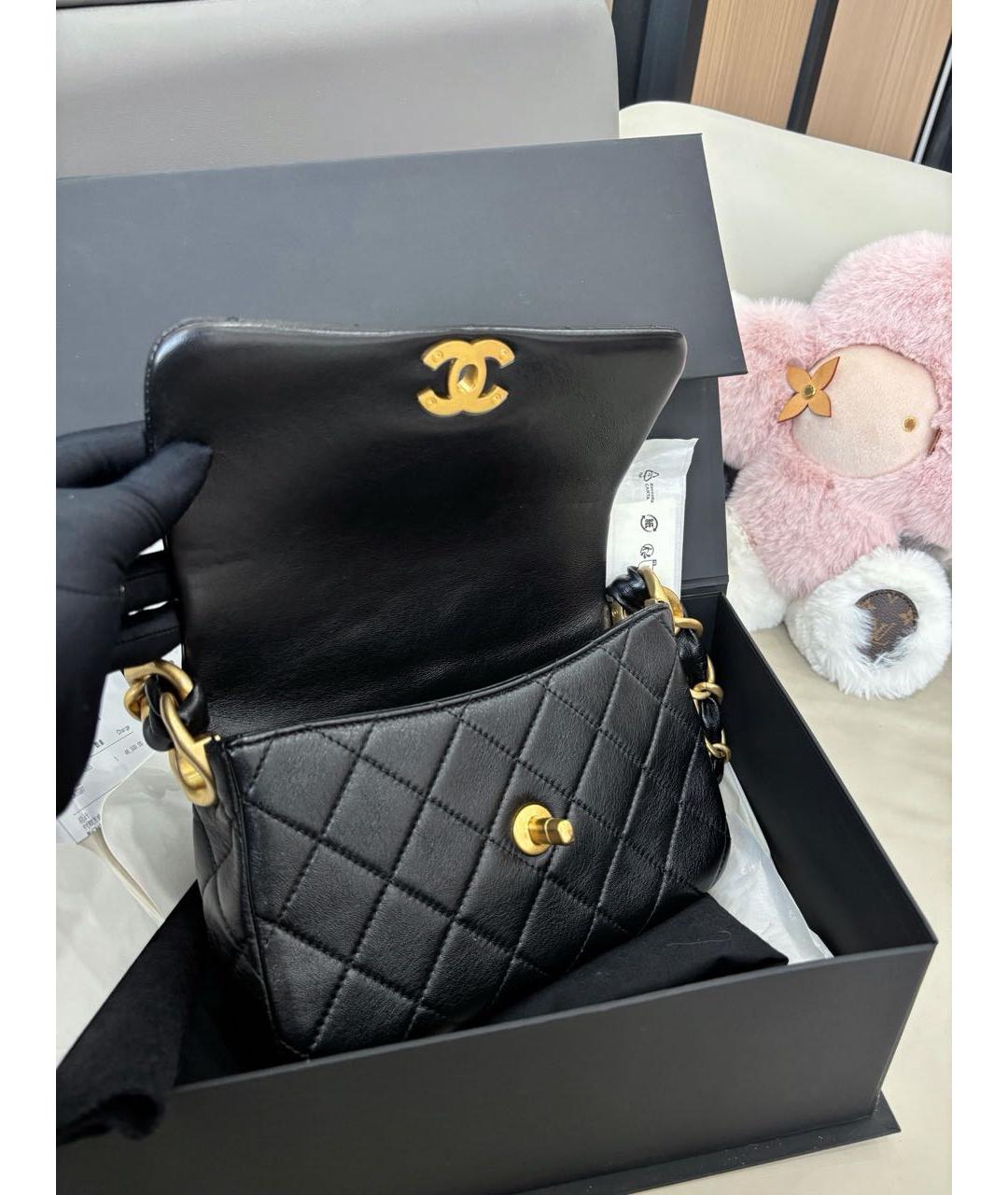 CHANEL Черная кожаная сумка через плечо, фото 7