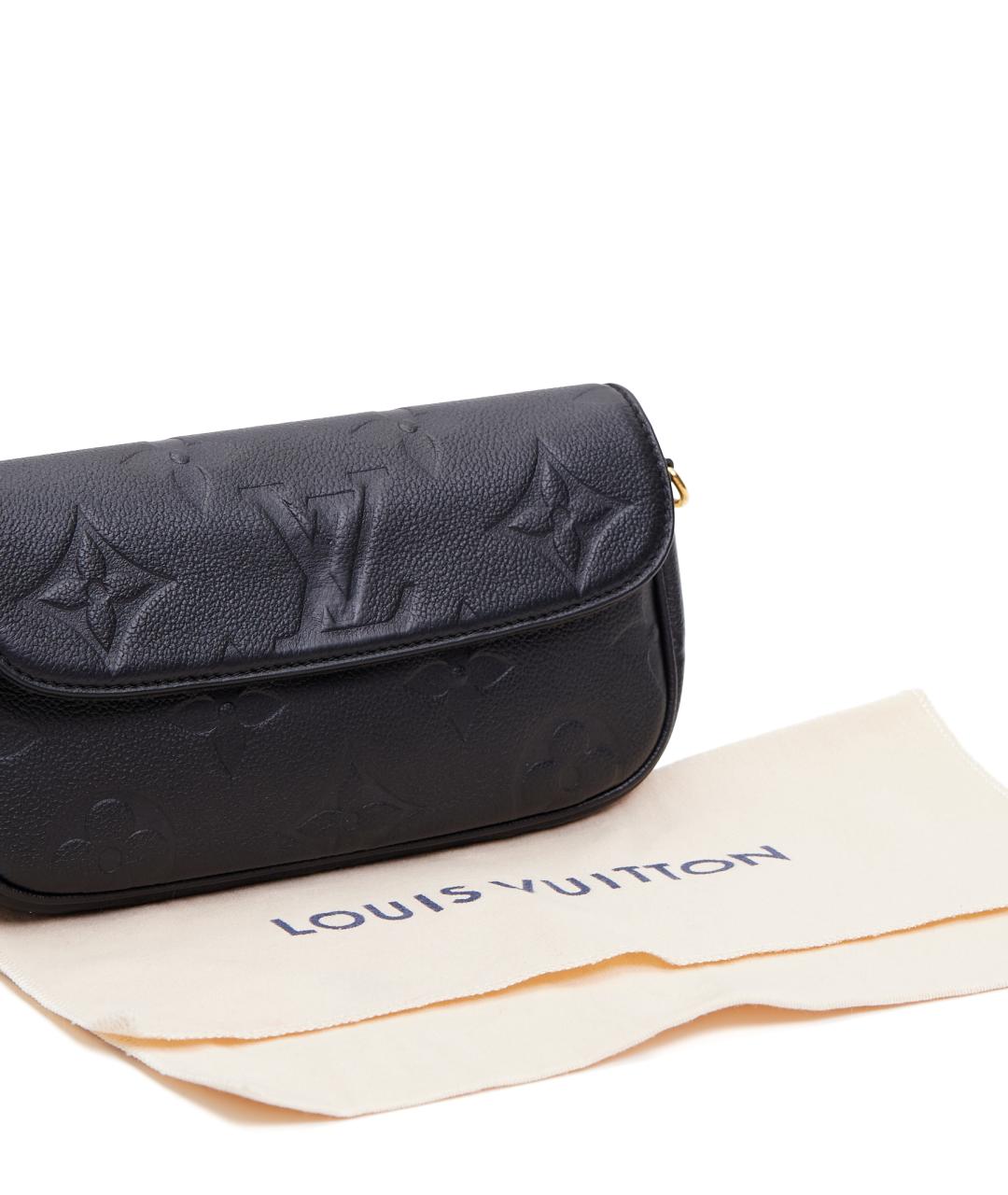 LOUIS VUITTON Черная кожаная сумка тоут, фото 7