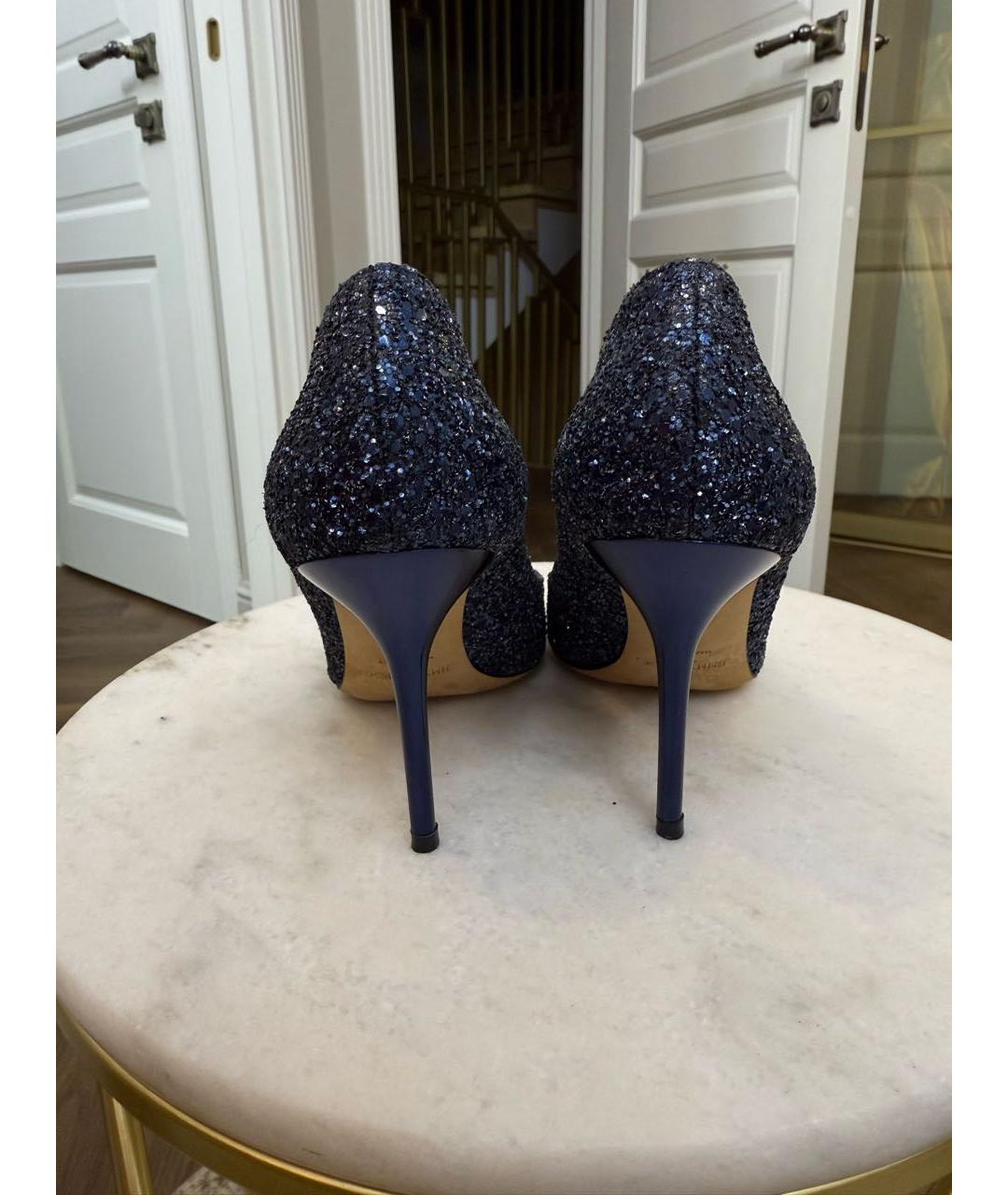 JIMMY CHOO Синие кожаные туфли, фото 4