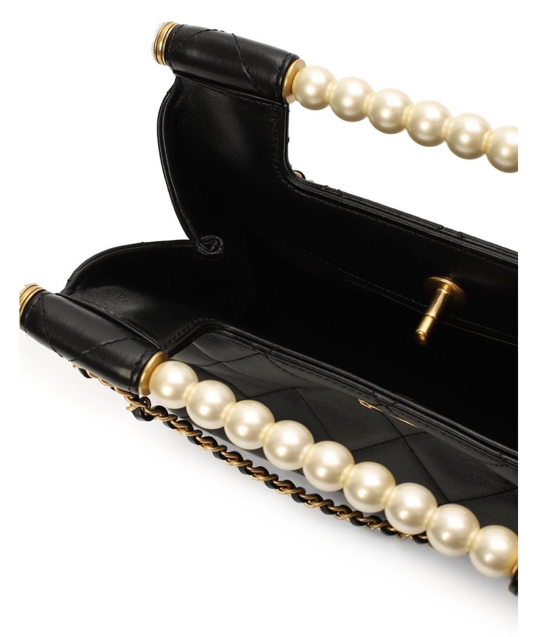 CHANEL Черная кожаная сумка с короткими ручками, фото 5