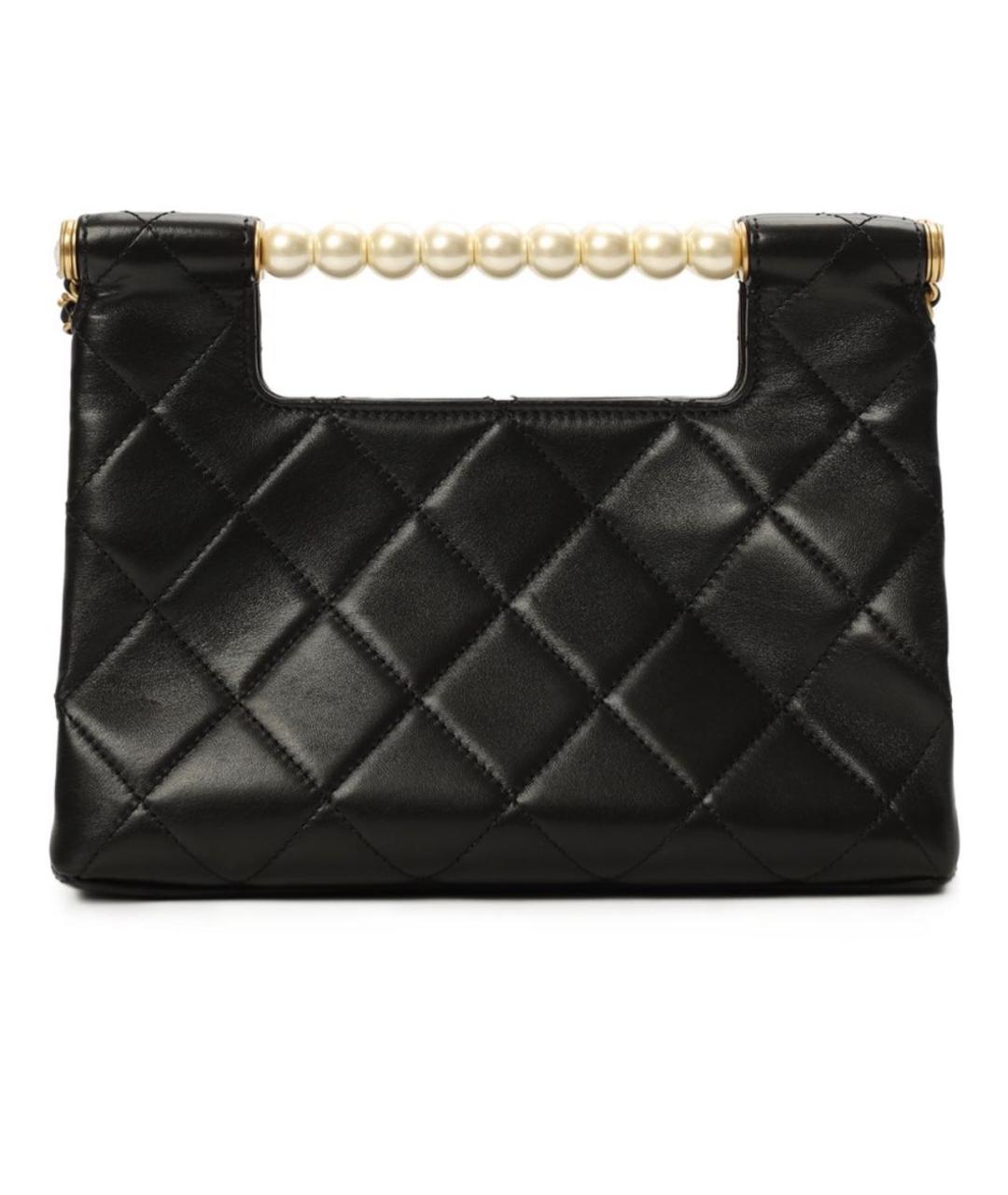 CHANEL Черная кожаная сумка с короткими ручками, фото 2