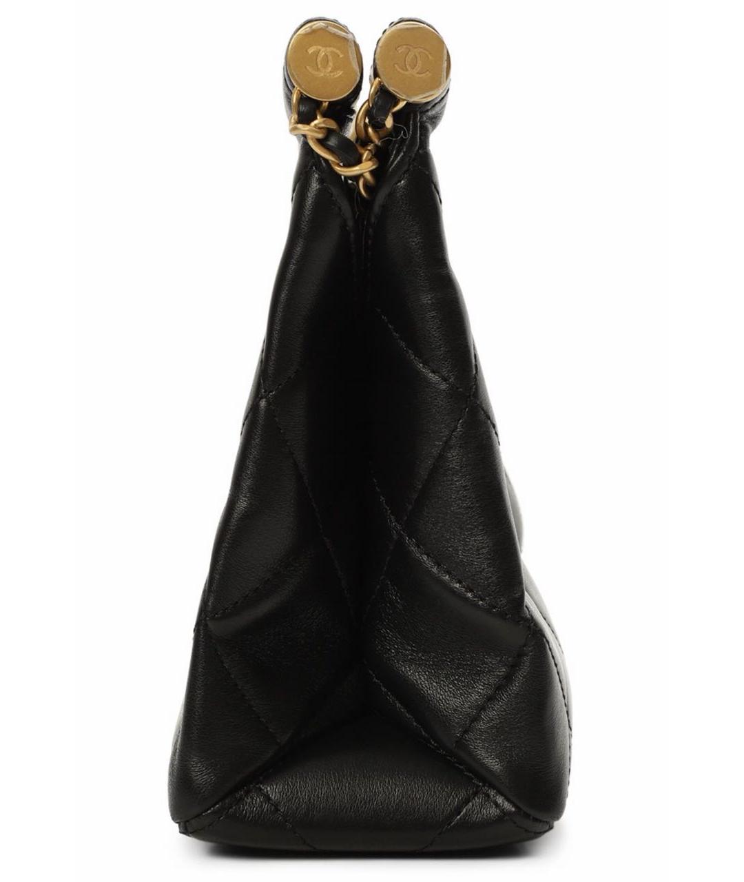 CHANEL Черная кожаная сумка с короткими ручками, фото 3
