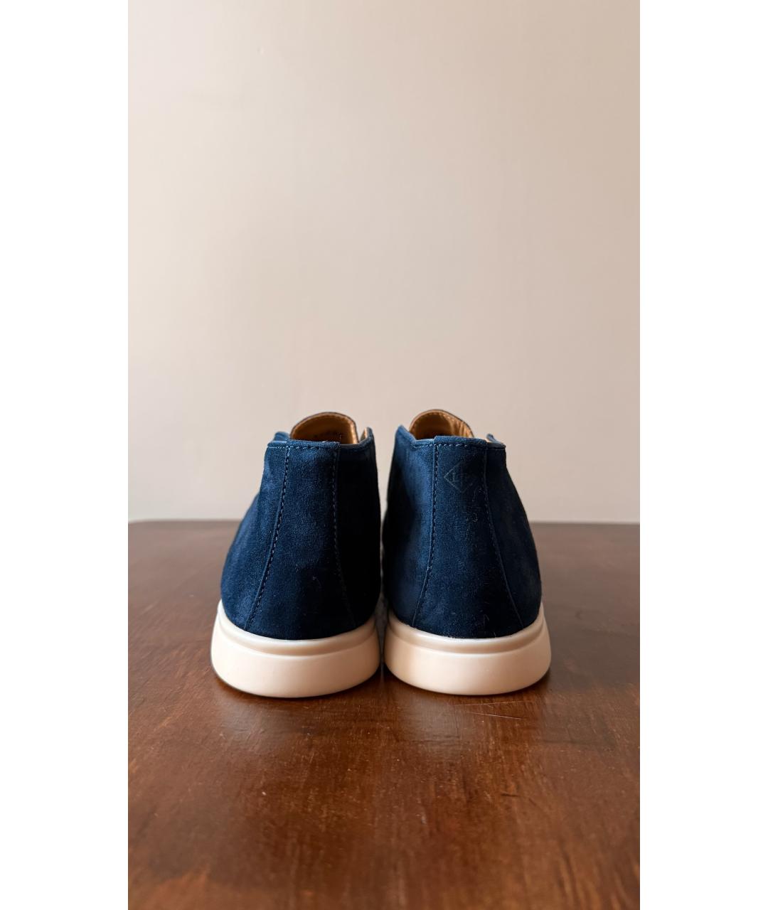 LORO PIANA Синие замшевые лоферы, фото 4