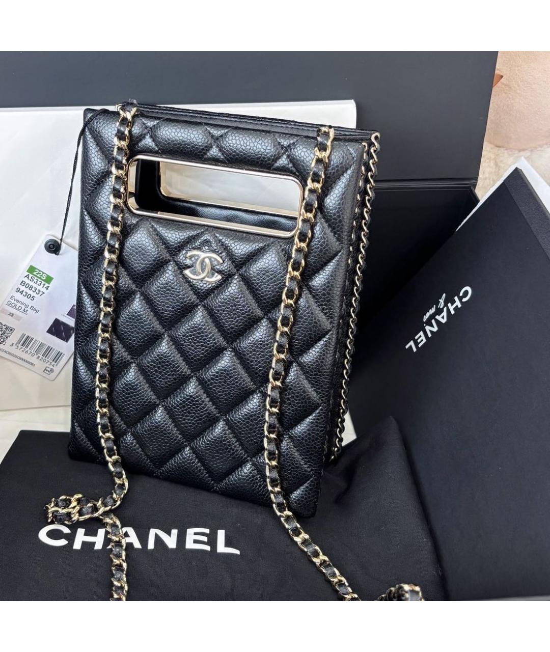 CHANEL Черная кожаная сумка через плечо, фото 9