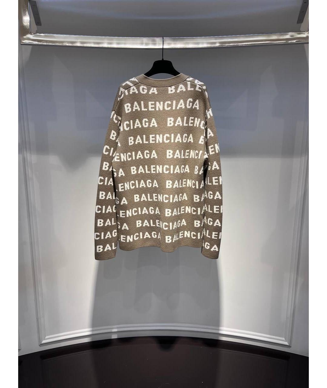 BALENCIAGA Бежевый шерстяной кардиган, фото 3