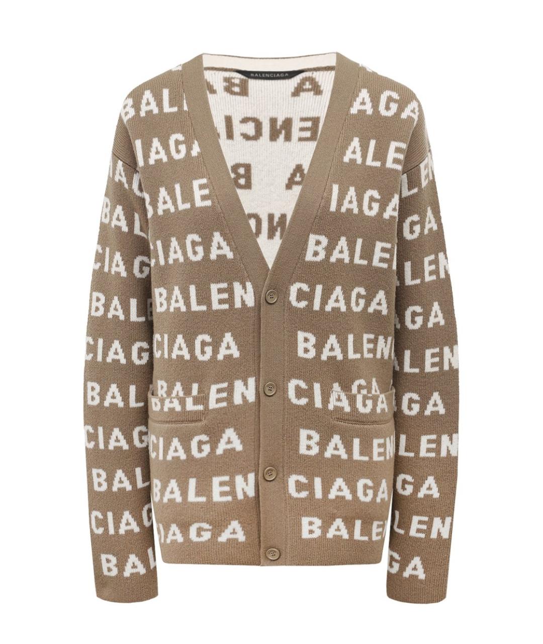 BALENCIAGA Бежевый шерстяной кардиган, фото 1