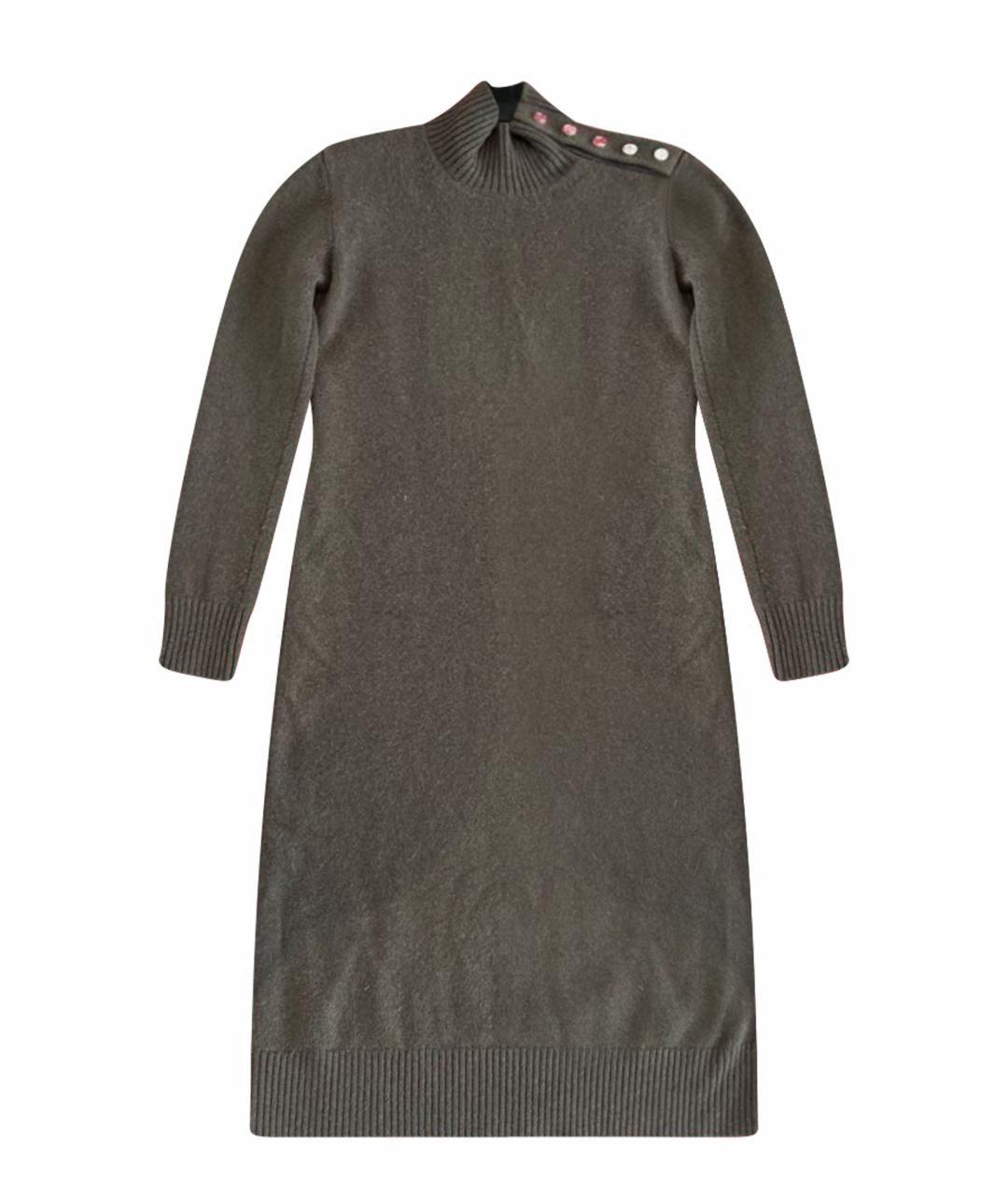 MAJE Хаки кашемировое повседневное платье, фото 1