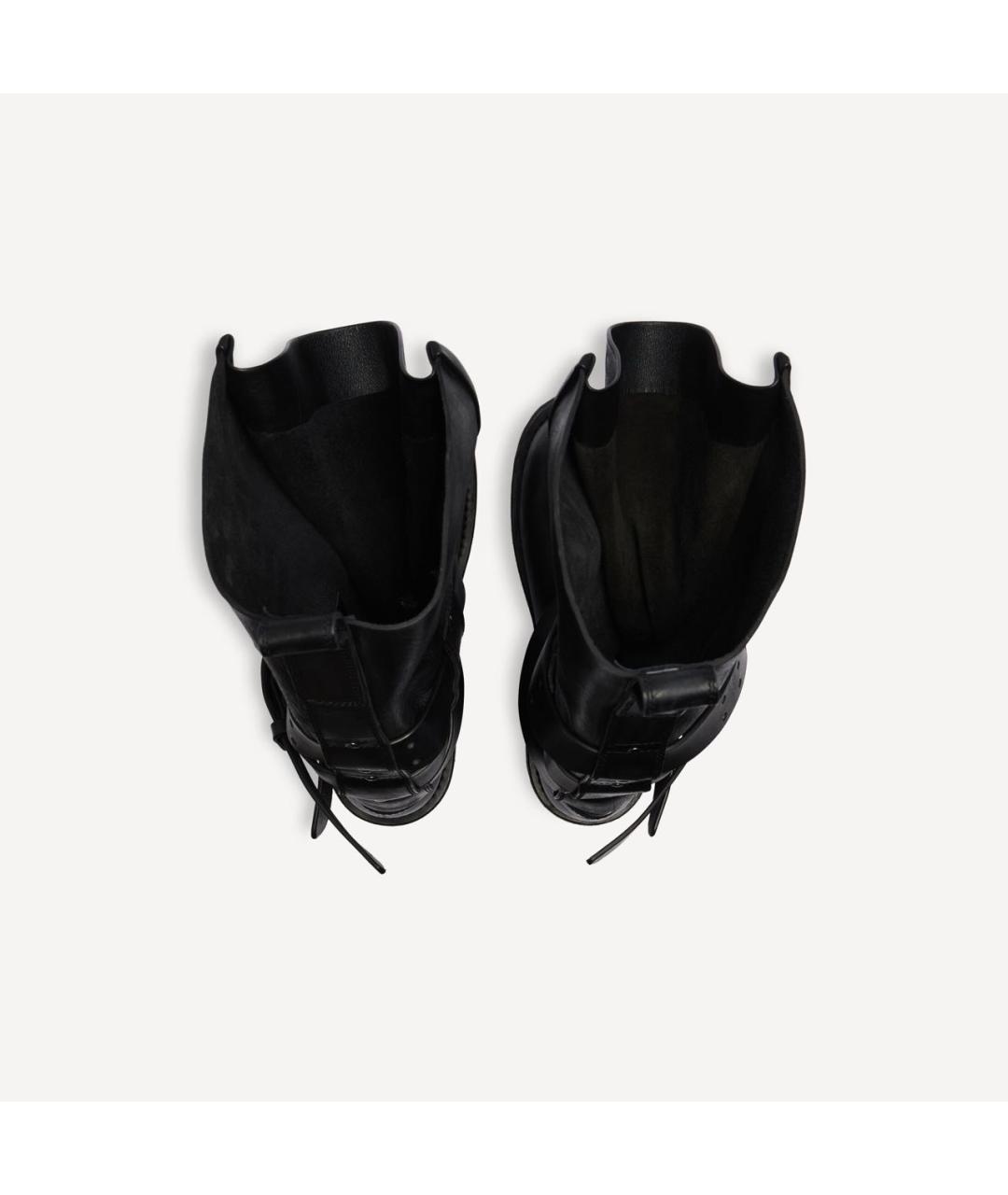 BALENCIAGA Черные кожаные ботинки, фото 3