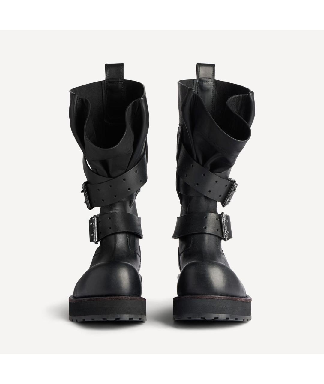 BALENCIAGA Черные кожаные ботинки, фото 2