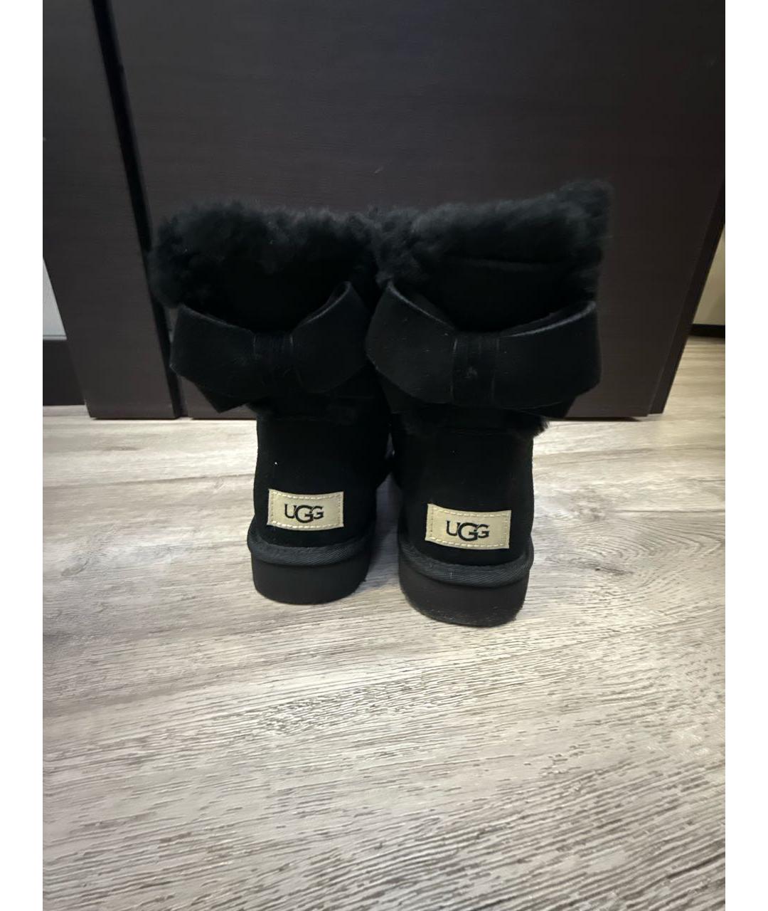 UGG AUSTRALIA Черные замшевые полусапоги, фото 4