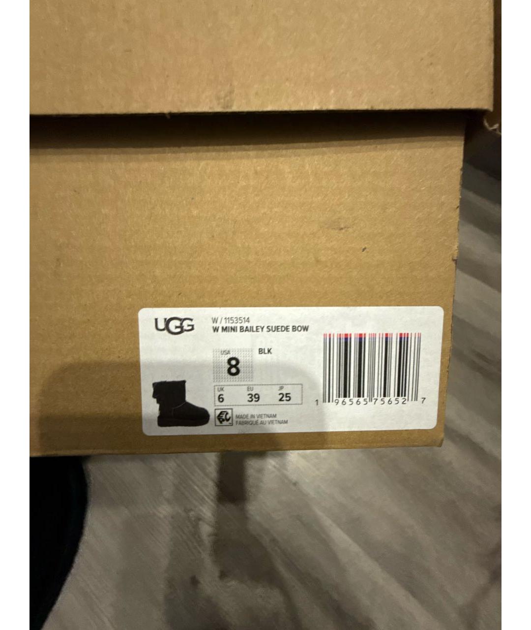 UGG AUSTRALIA Черные замшевые полусапоги, фото 5