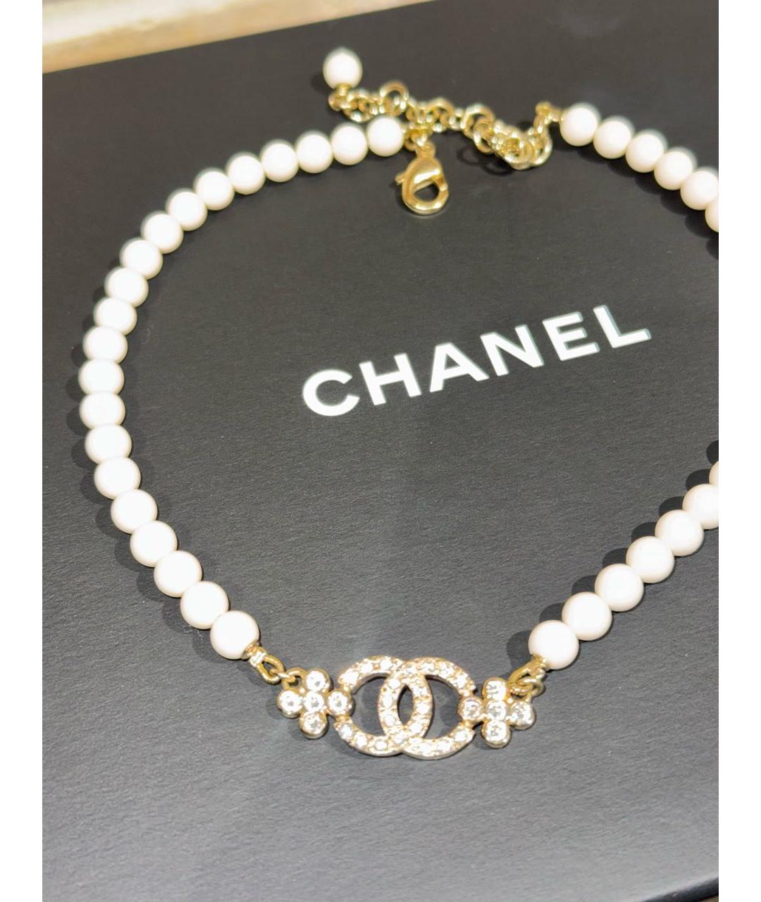 CHANEL Белый чокер, фото 2