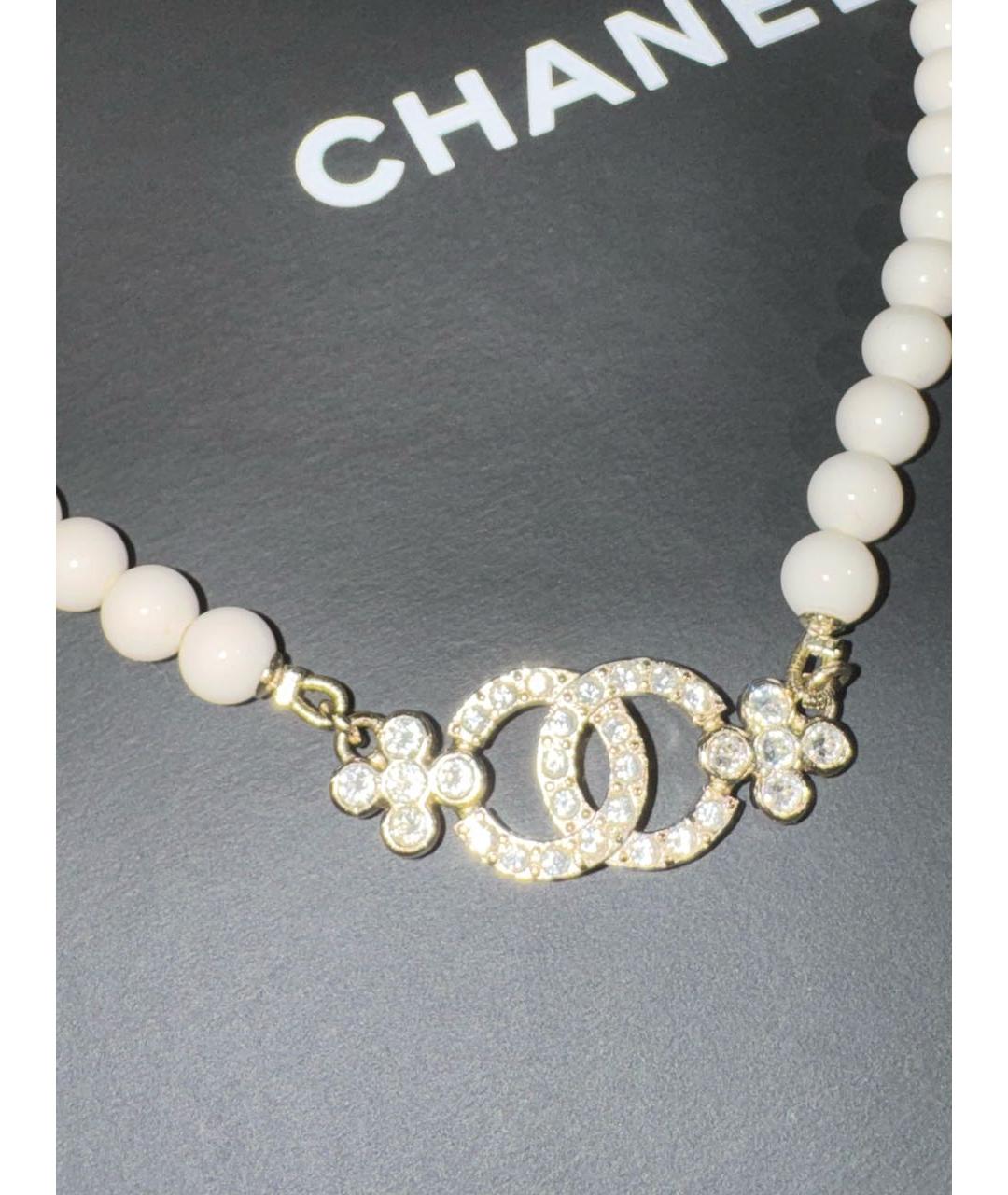 CHANEL Белый чокер, фото 3