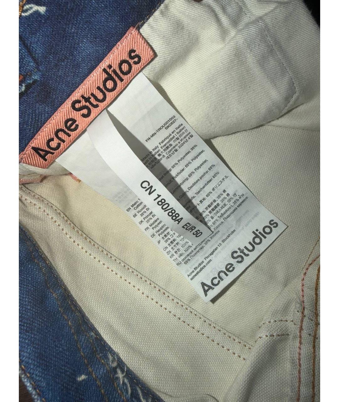 ACNE STUDIOS Синие хлопковые джинсы, фото 4