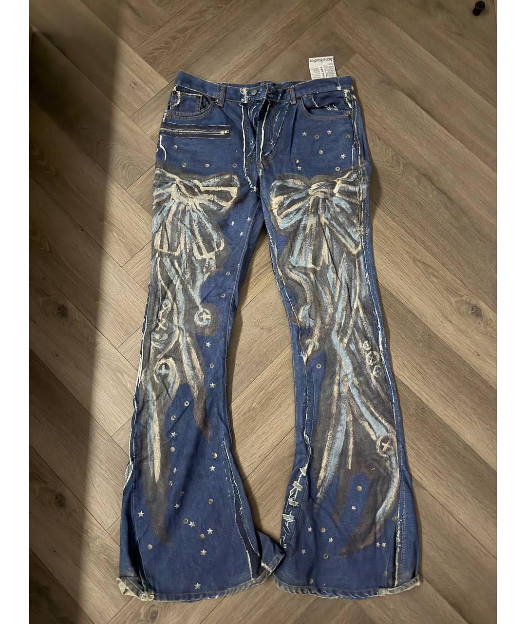 ACNE STUDIOS Синие хлопковые джинсы, фото 2