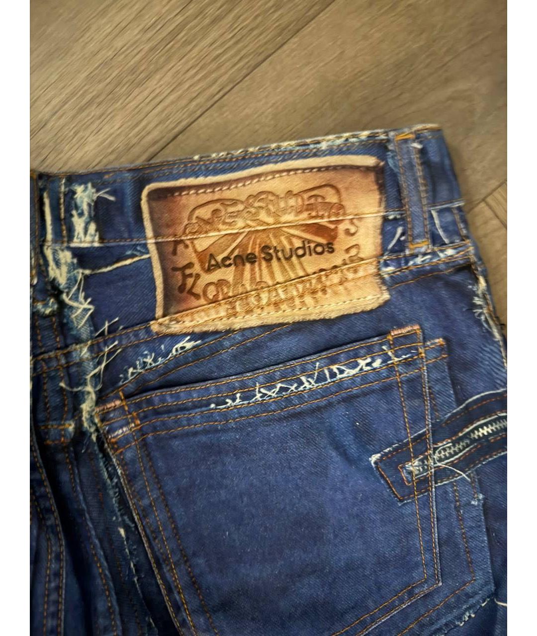 ACNE STUDIOS Синие хлопковые джинсы, фото 3