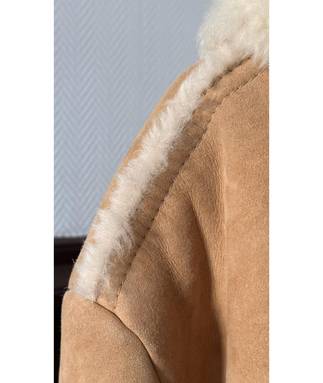 MIU MIU Бежевое замшевое пальто, фото 4