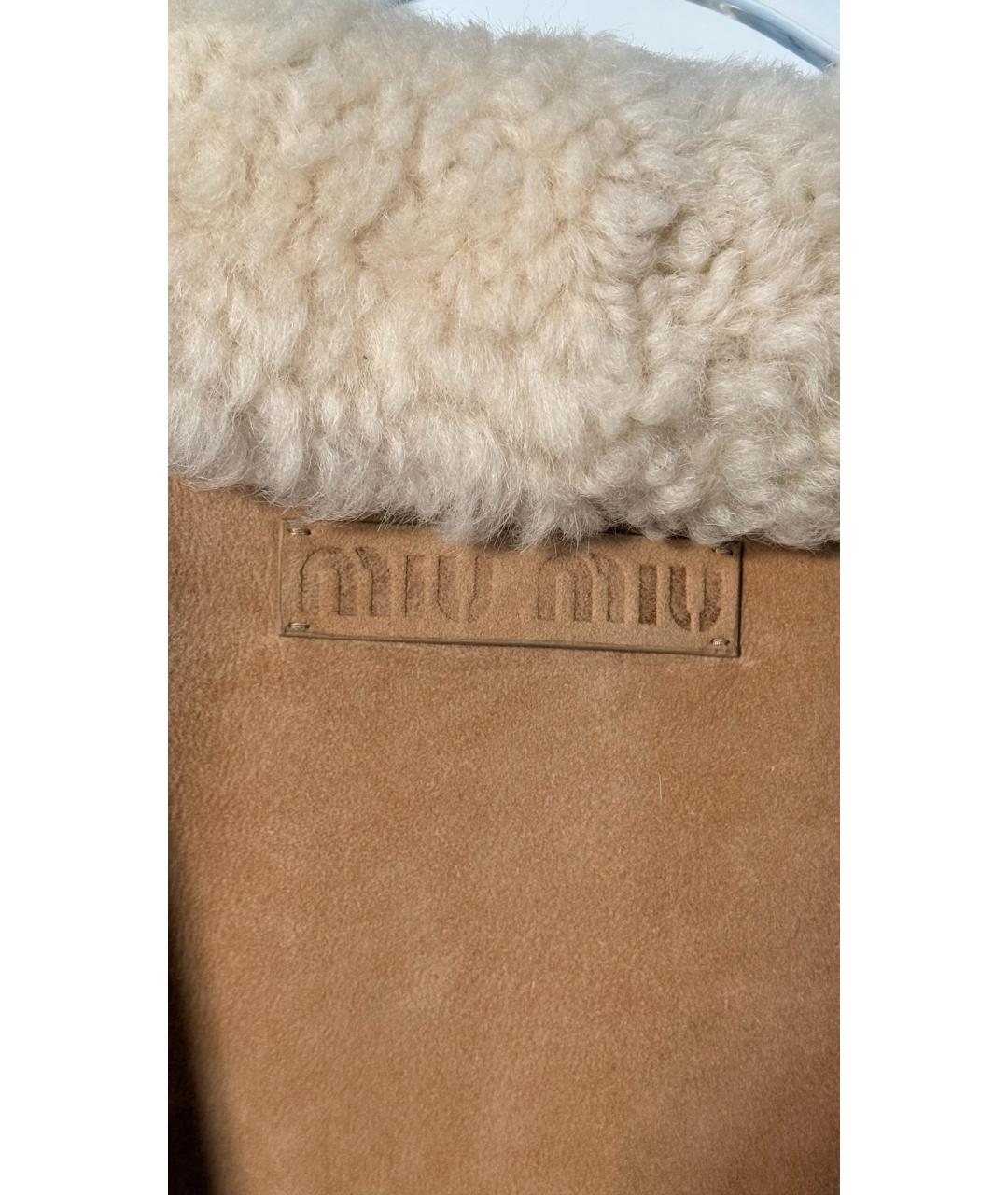 MIU MIU Бежевое замшевое пальто, фото 3