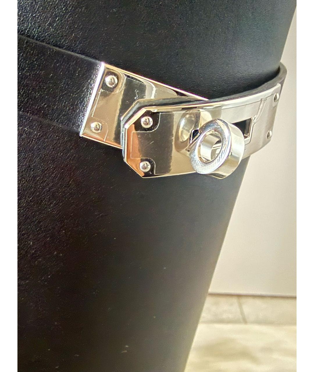 HERMES Черные кожаные сапоги, фото 5