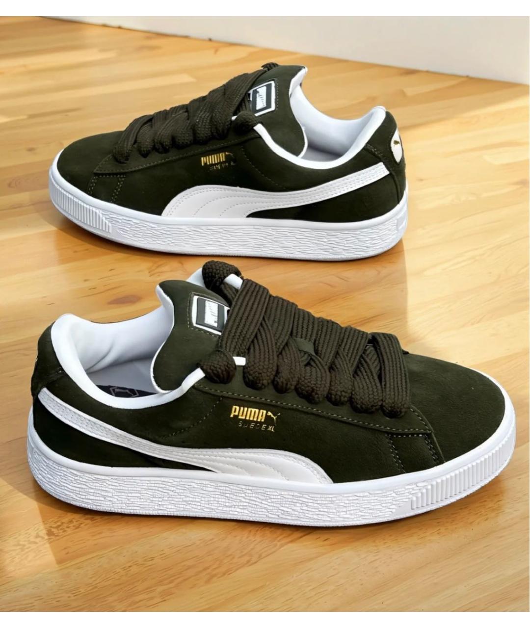 PUMA Зеленые замшевые кроссовки, фото 2