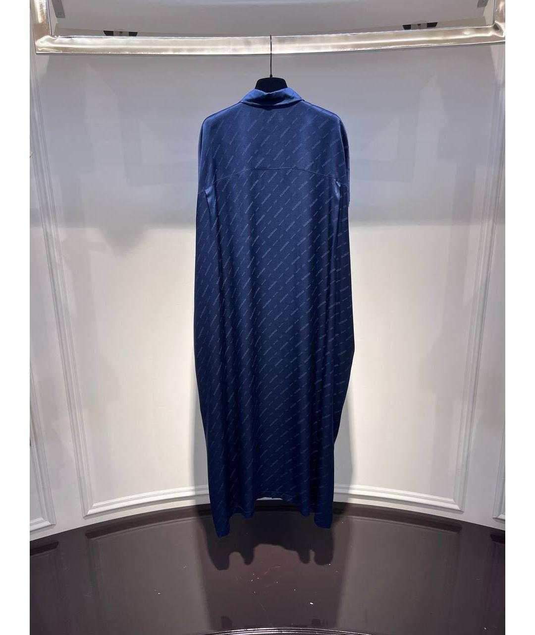 BALENCIAGA Синее шелковое повседневное платье, фото 3