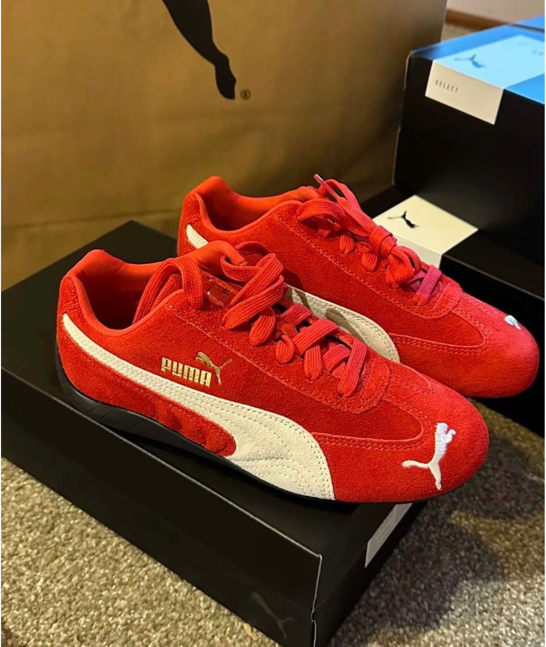 PUMA Красные замшевые низкие кроссовки / кеды, фото 2