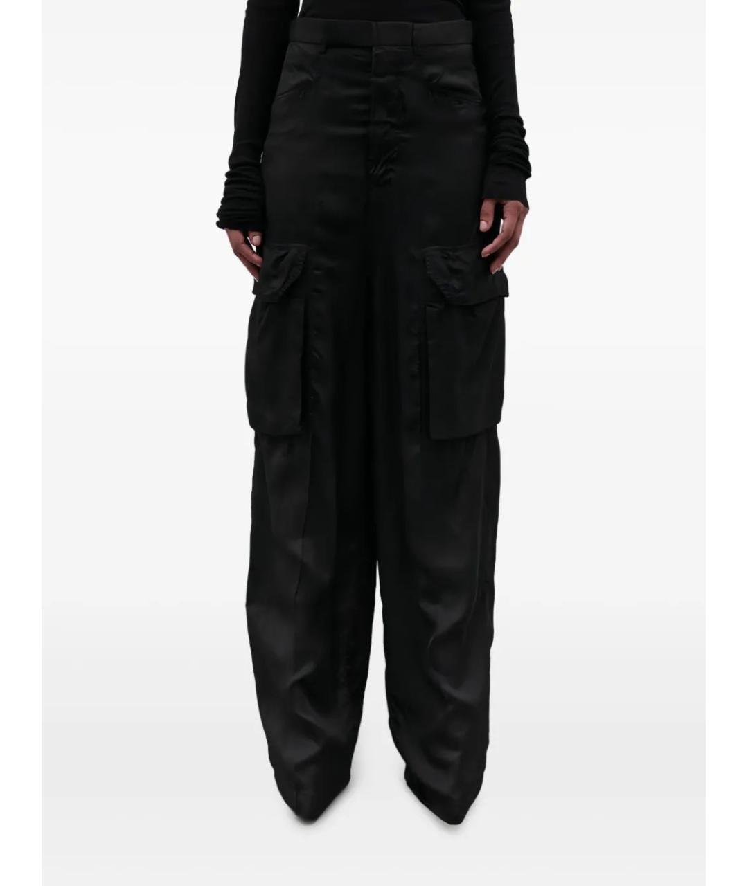 RICK OWENS Черные прямые брюки, фото 4